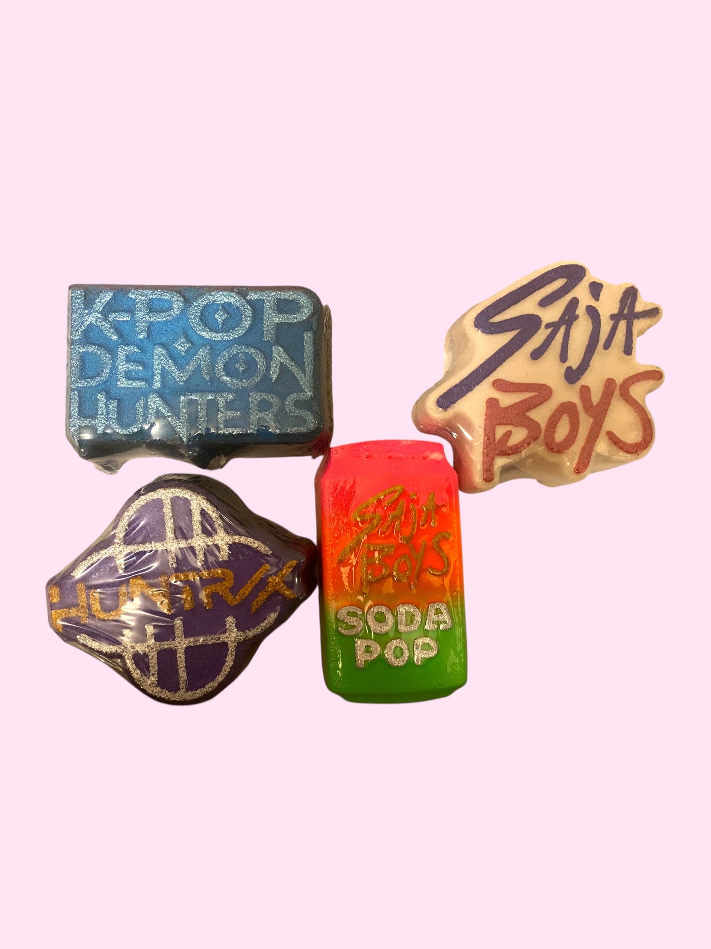 K-Pop Inspired Bath Bomb Bundle in Gift Box | Includes 4 Designs as Pictured | Handmade, Cruelty-Free & Vegan