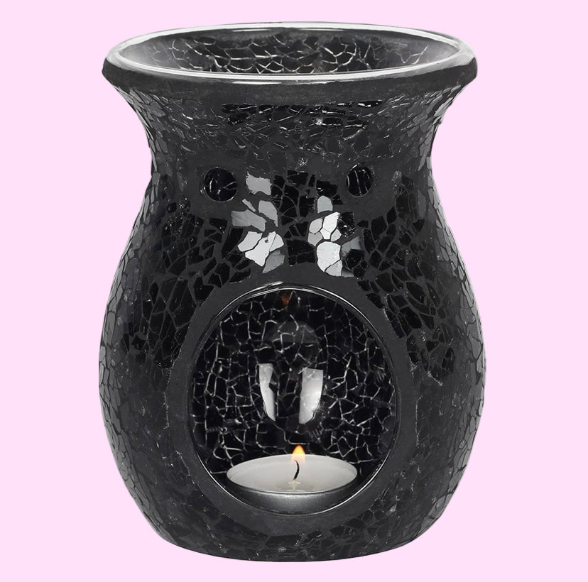 Crackle Design Tea light Burners – For Wax Melts, Fragrance Oils & Aroma Rocks