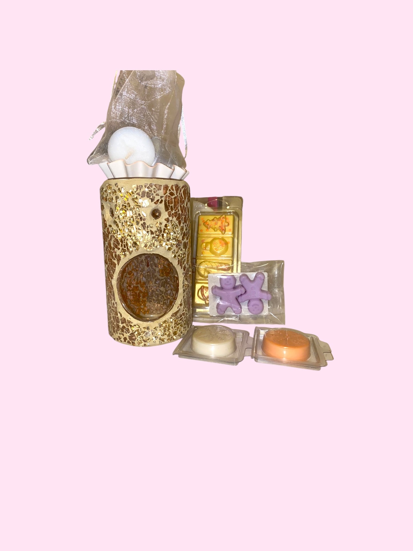 Scentral Wax Melt Starter Gift Set | Includes Tall Crackle Burner, Wax Melts & Accessories | Strong, Long-lasting Fragrance