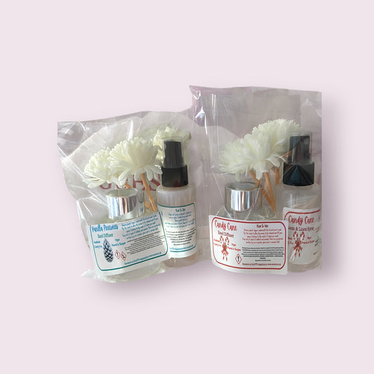 Christmas 50ml Reed Diffuser with 50ml Room & Linen Spray | Strong, Long-lasting Fragrance