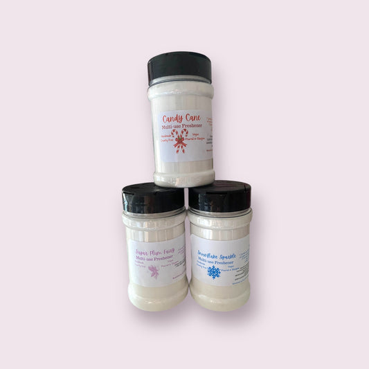 Christmas Freshener Powders in Shaker Tub | Approx 400g | Strong, Long-lasting Fragrance